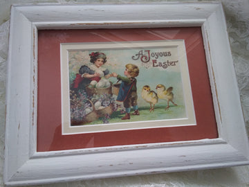 1900's Easter Vintage Framed Postcard Picture