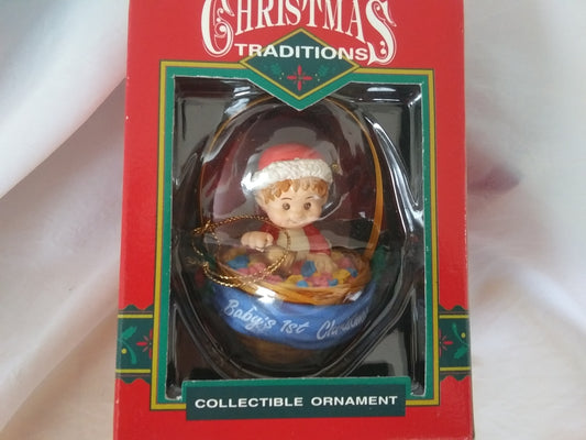 Vintage Christmas Traditions Baby's First Christmas Ornament