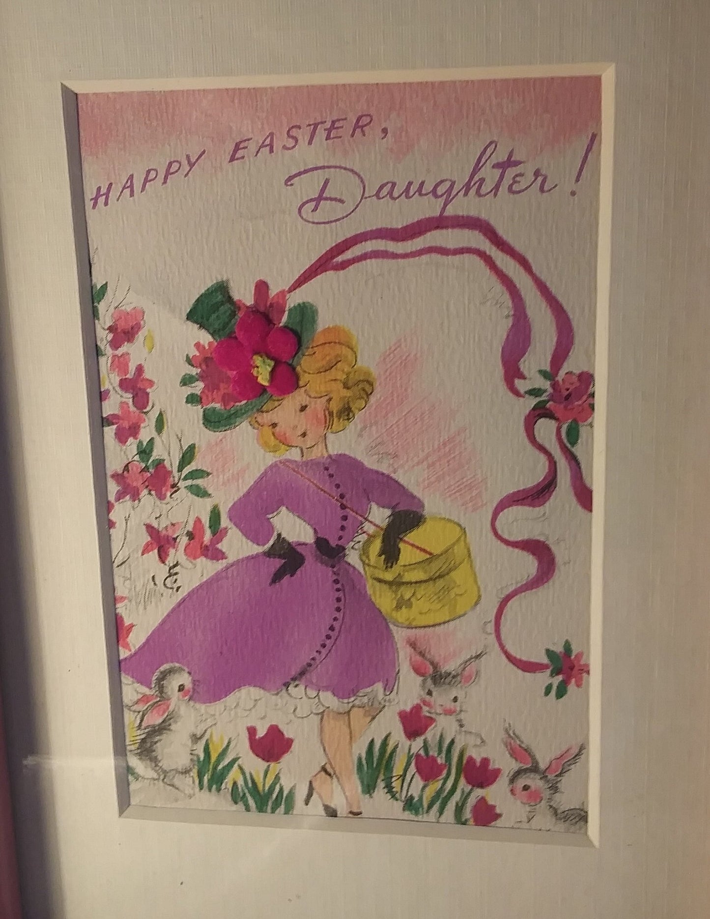 1920s Vintage Framed Easter Postcard