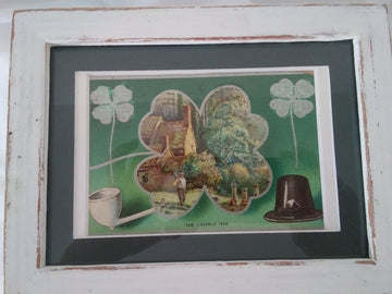 Early 1900's St. Patrick's Day Framed Vintage Postcard