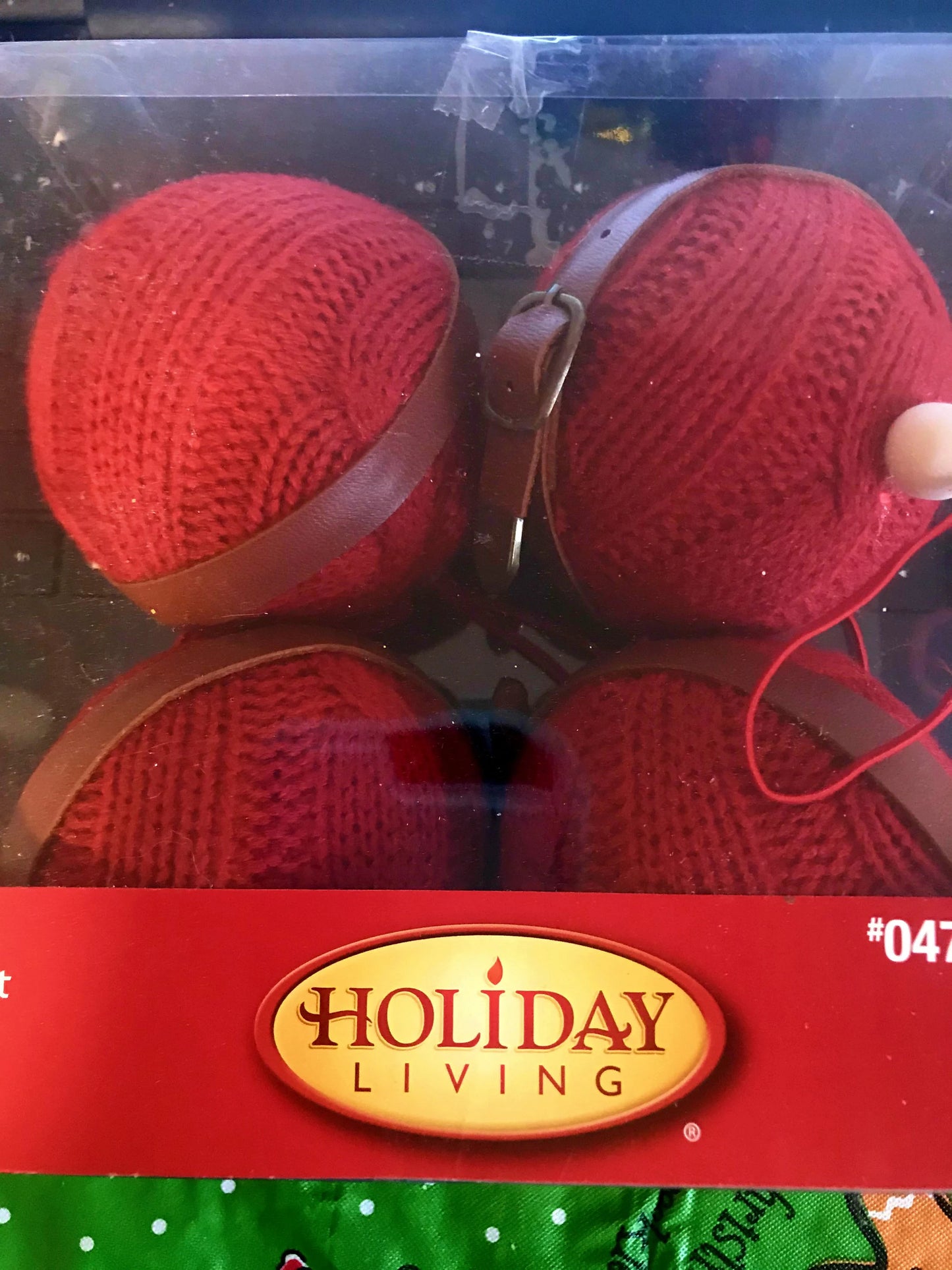 Holiday Living Red Yarn Ornaments