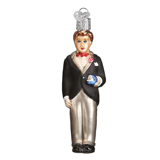 Groom Brunette Old World Christmas Ornament