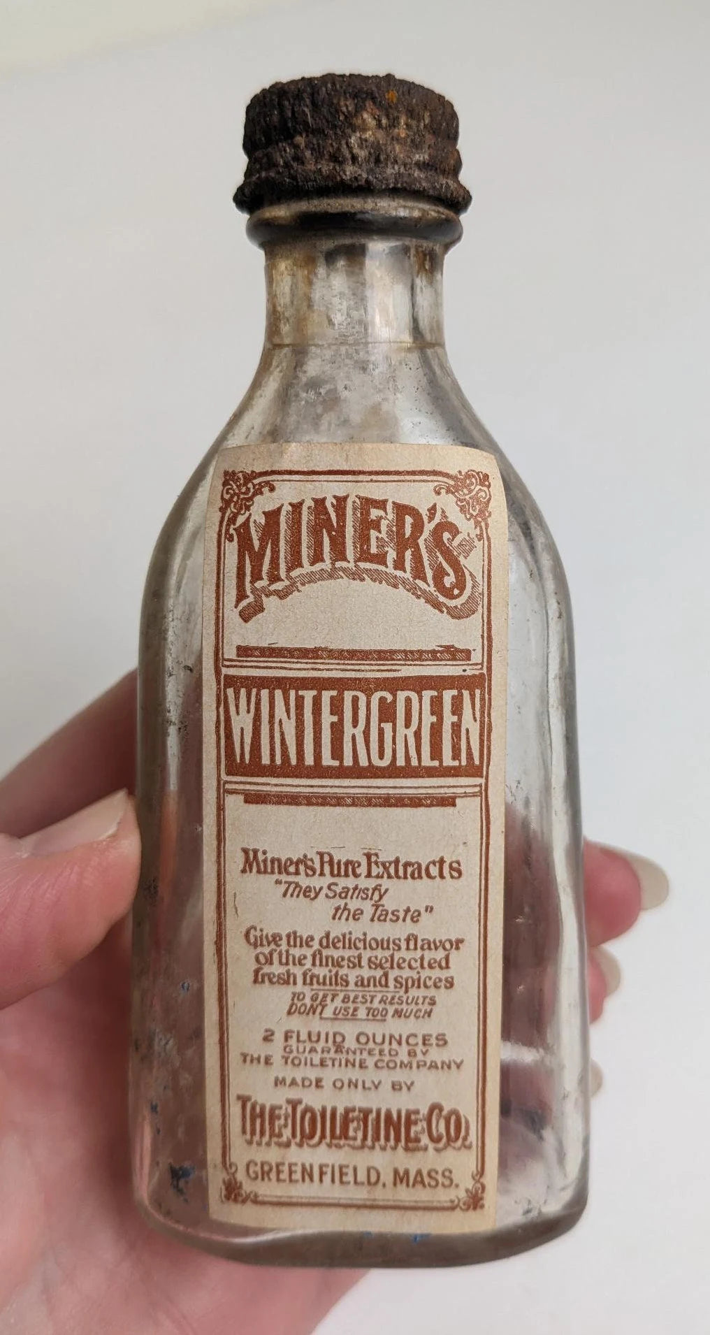 Vintage Antique Style Kitchen Bottles - Olive Oil, Syrup & Wintergreen Extract Labels