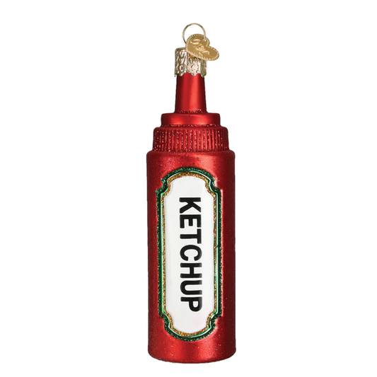 Ketchup Bottle - Junk Food Blown Glass Tree Ornament by Old World Christmas