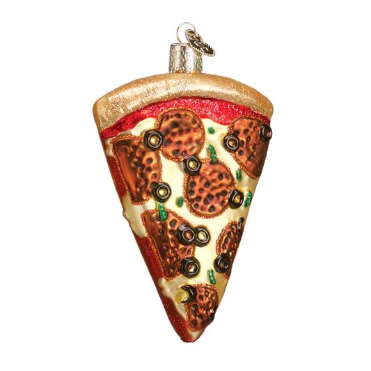 Pizza Slice Blown Glass Hanging Tree Ornament by Old World Christmas