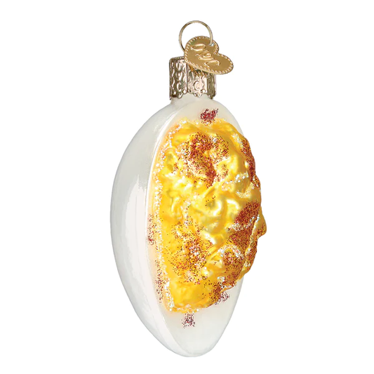 Deviled Egg - Blown Glass Hand Painted Hanging Tree Ornament by Old World Christmas