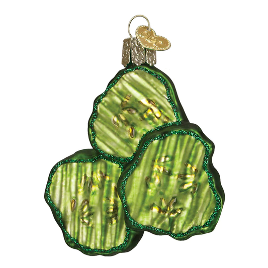 Pickle Chips Blown Glass Hanging Tree Ornament by Old World Christmas