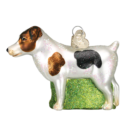Jack Russell Terrier Dog Blown Glass Hanging Tree Ornament by Old World Christmas