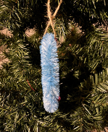 Peace Sign Bottlebrush Christmas Ornament