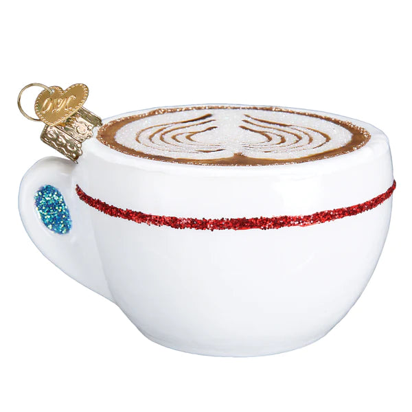 Old World Christmas Cappuccino Double Espresso Blown Glass Tree Ornament