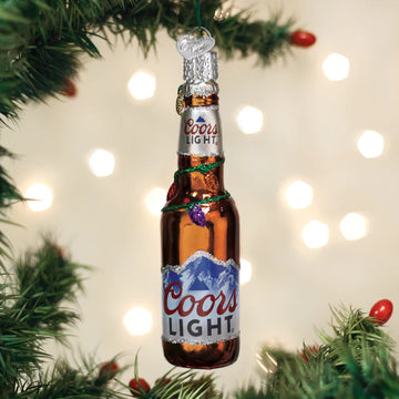 Coors Light Holiday Bottle of Beer - Blown Glass Tree Ornament by Old World Christmas