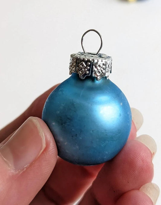 Mini Blue Glass Christmas Ornaments