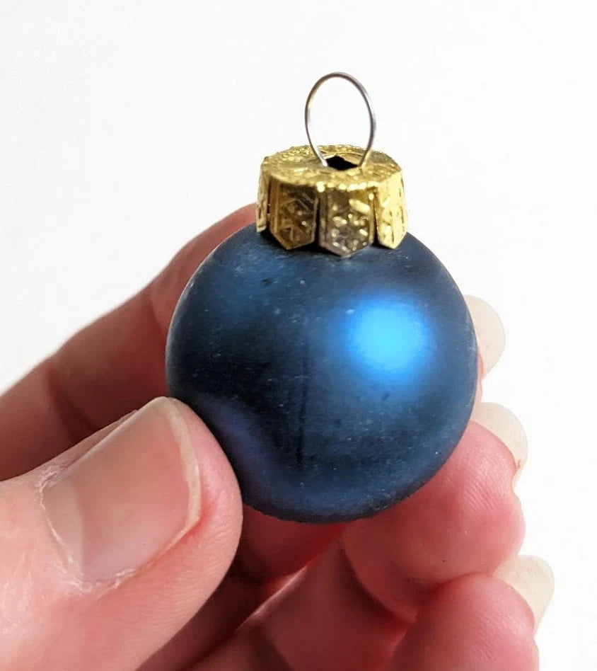 Mini Blue Glass Christmas Ornaments