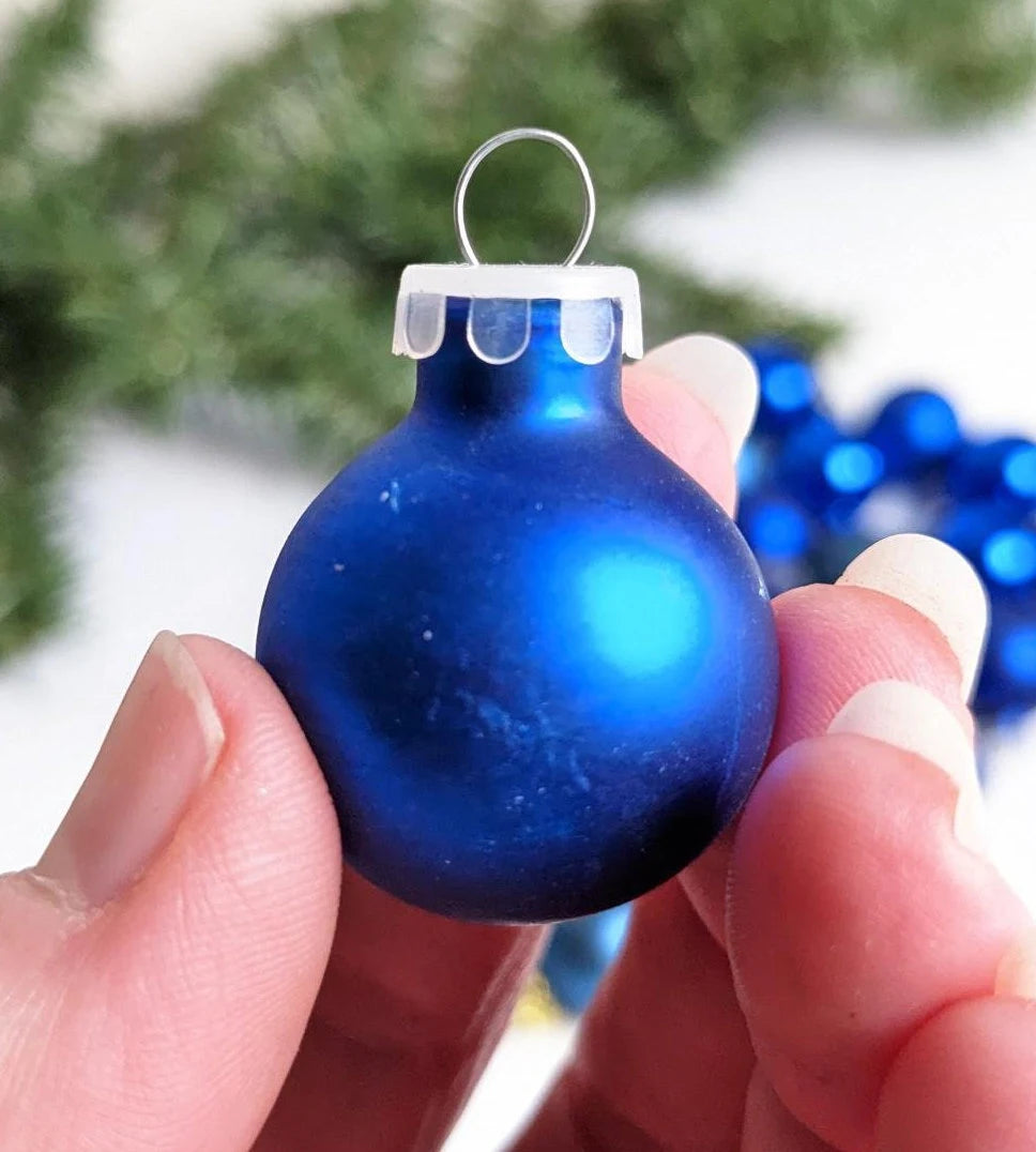 Mini Blue Glass Christmas Ornaments