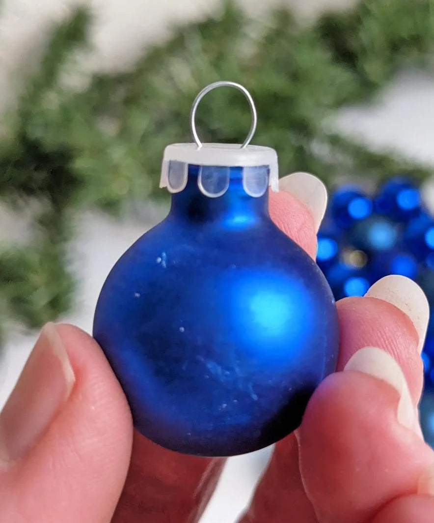 Mini Blue Glass Christmas Ornaments