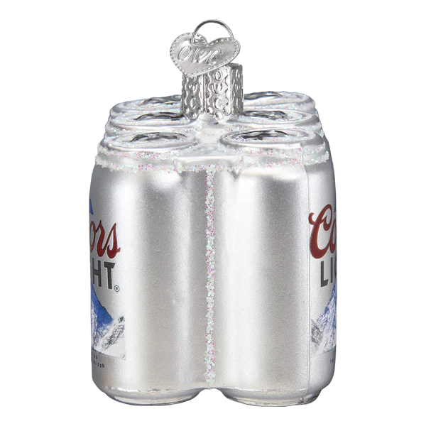 Coors Light Beer Six Pack Old World Christmas Glass Ornament