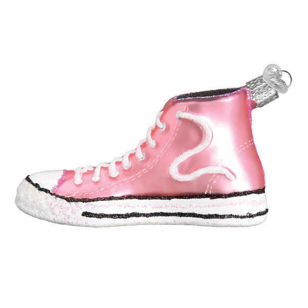 Pink High-top Sneaker Old World Christmas Ornament