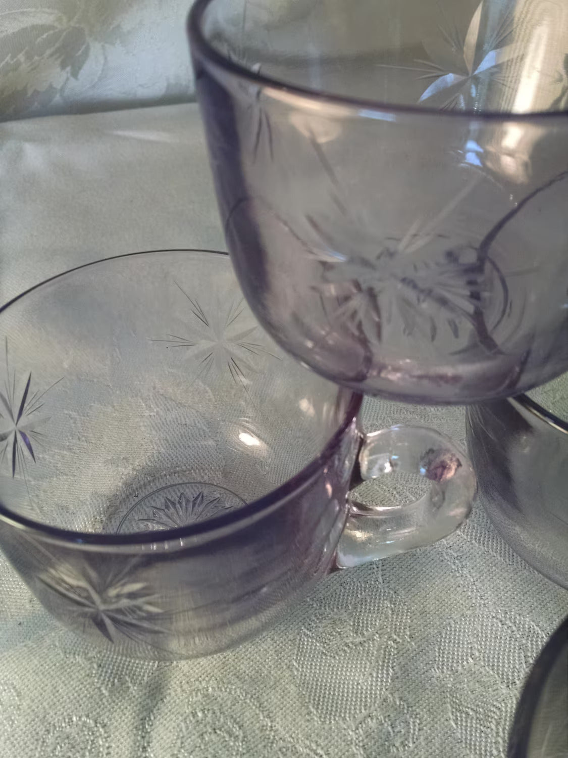 Vintage Depression Glass Tea Cups