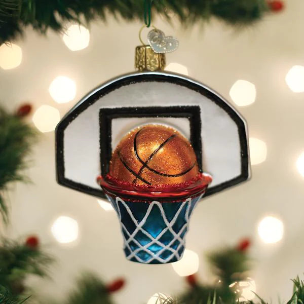 Basketball Hoop Old World Christmas Glass Ornament