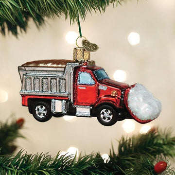 Snow Plow Old World Christmas Blown Glass Tree Ornament