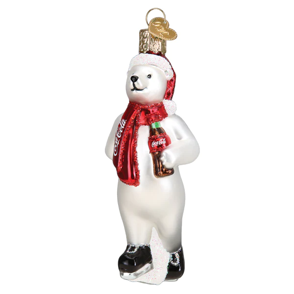 Coca-Cola Polar Bear Old World Christmas Ornament Set