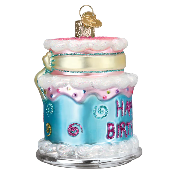 Happy Birthday Cake Old World Christmas Ornament