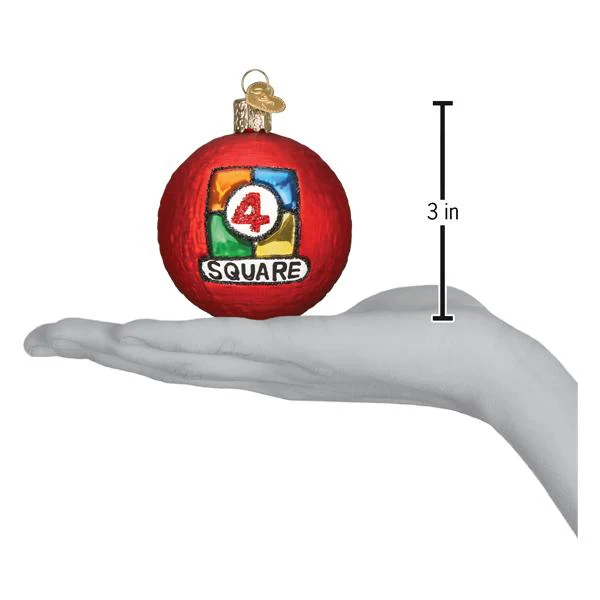 4 Square Ball - Blown Glass Tree Ornament by Old World Christmas - Four