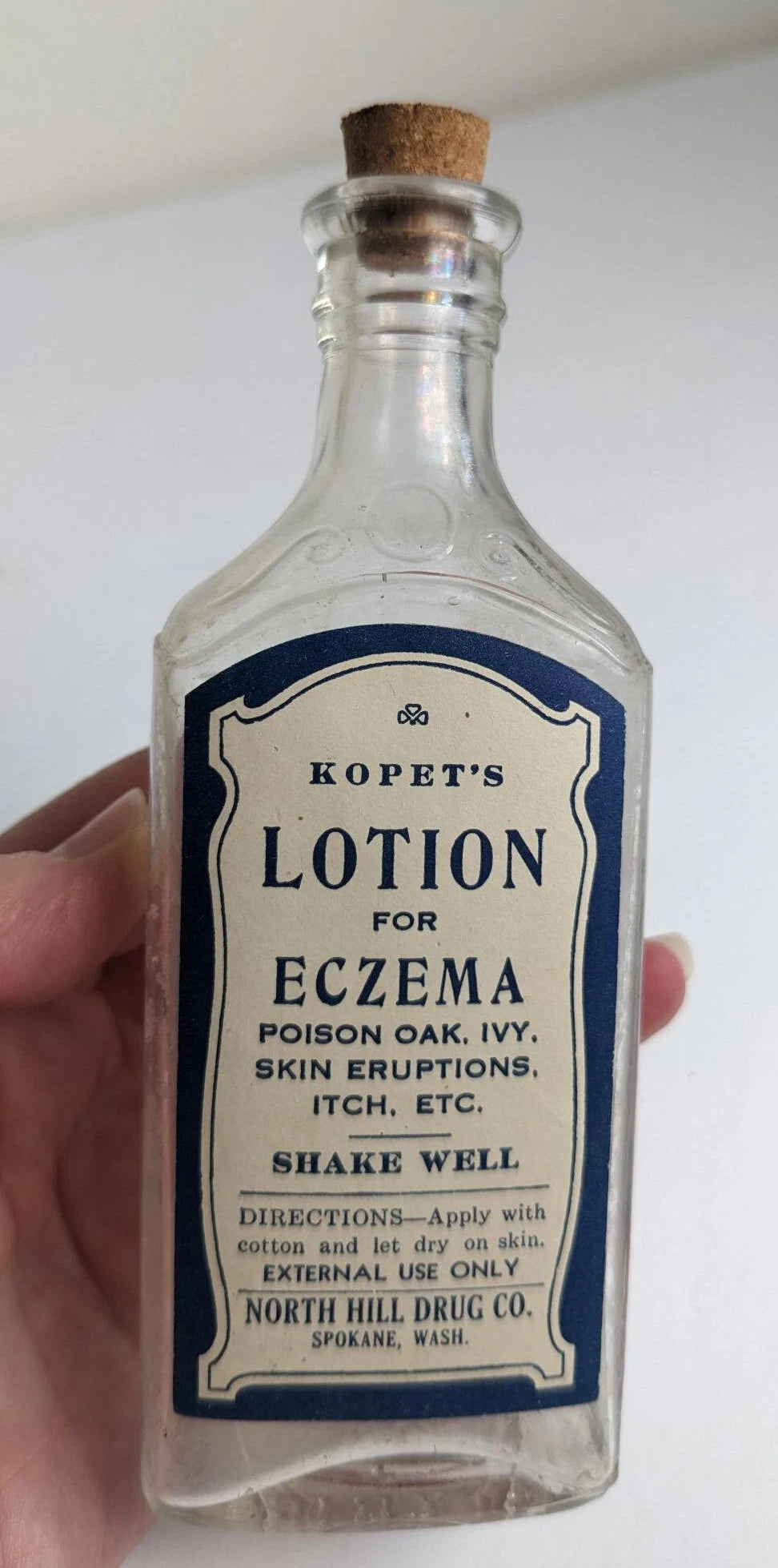 Vintage Antique Style Bottles - Antiseptic Spray and Gargle, Lotion for Eczema, Cucumber Cream and Hair Pomade Labels