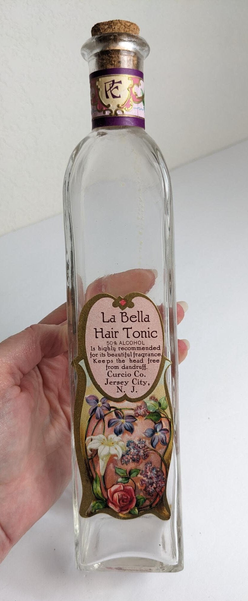 Vintage Antique Style Bottles - Hair Tonic, Waving Liquid and Tooth Wash Labels