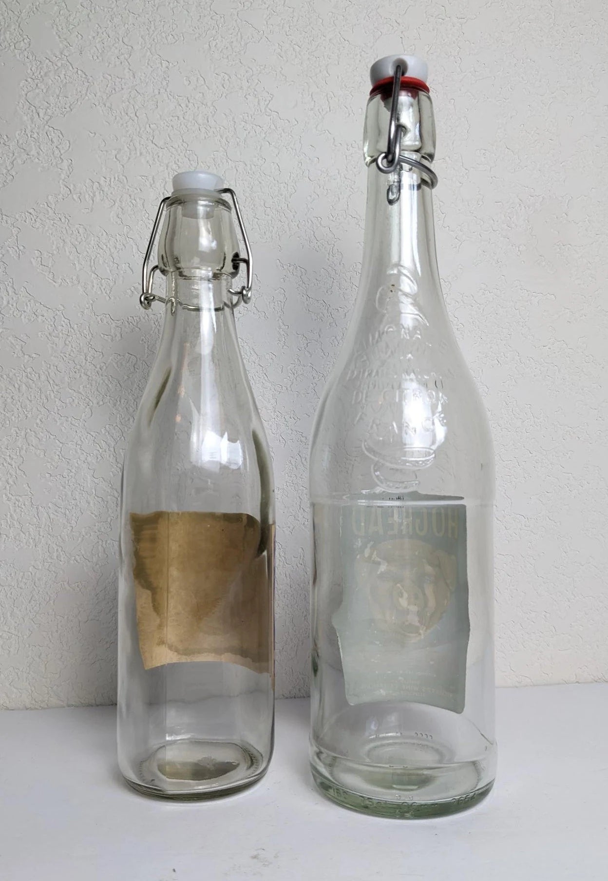 Vintage Antique Style Liquor Bottles - Sierra Beer and Hoghead Apple Wine Labels