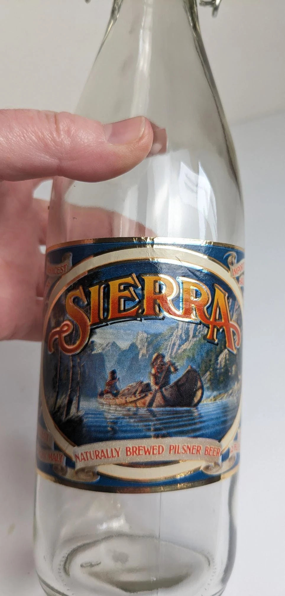 Vintage Antique Style Liquor Bottles - Sierra Beer and Hoghead Apple Wine Labels