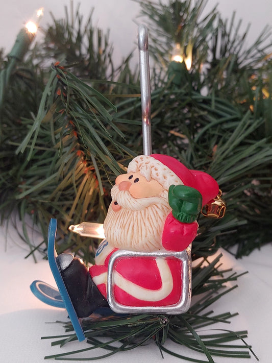 Santa Ski Lift Christmas Ornament