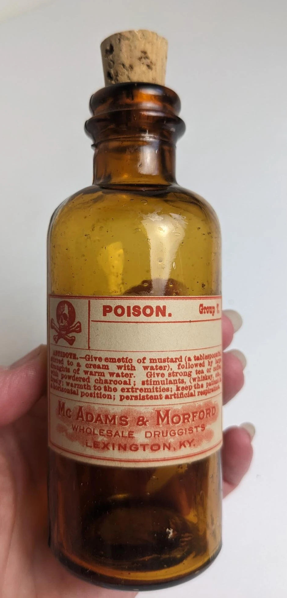Vintage Antique Style Bottles - Authentic Carbolic Acid, Oil Polish and Poison Labels