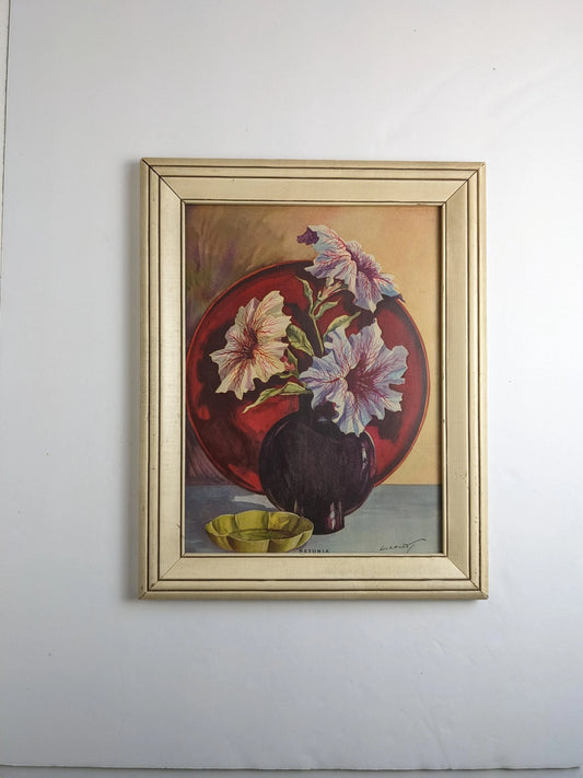 Classic Framed Vintage Floral Picture