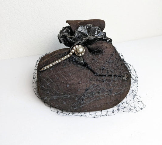 Vintage New York Creations 23 Brown Wool Woman's Hat