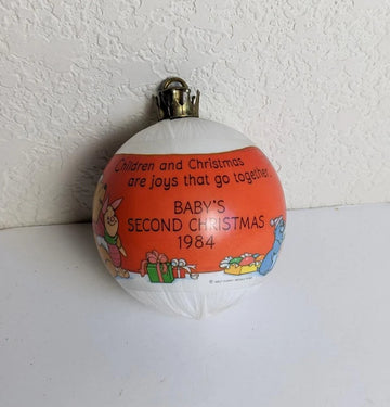 Vintage 1984 Winnie the Pooh Baby's Second Christmas Ornament