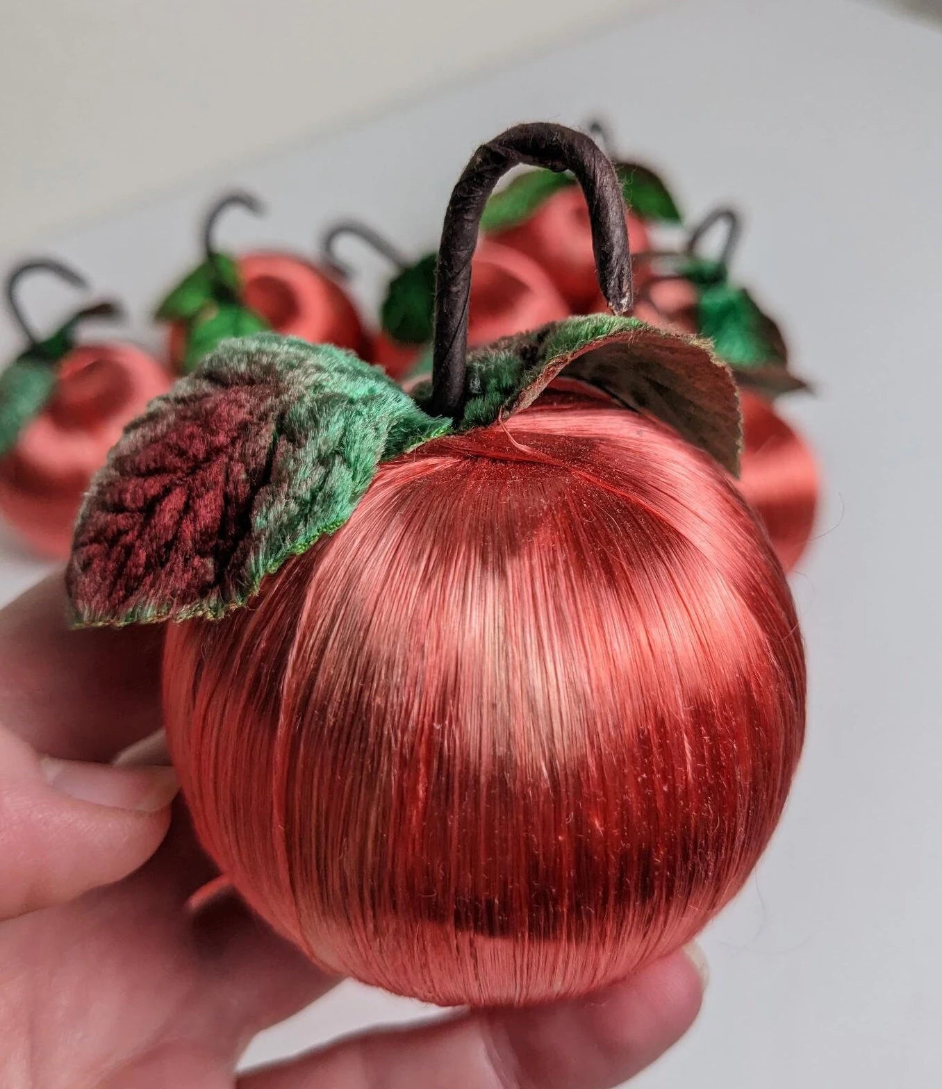 Vintage Apple Satin Christmas Ornaments