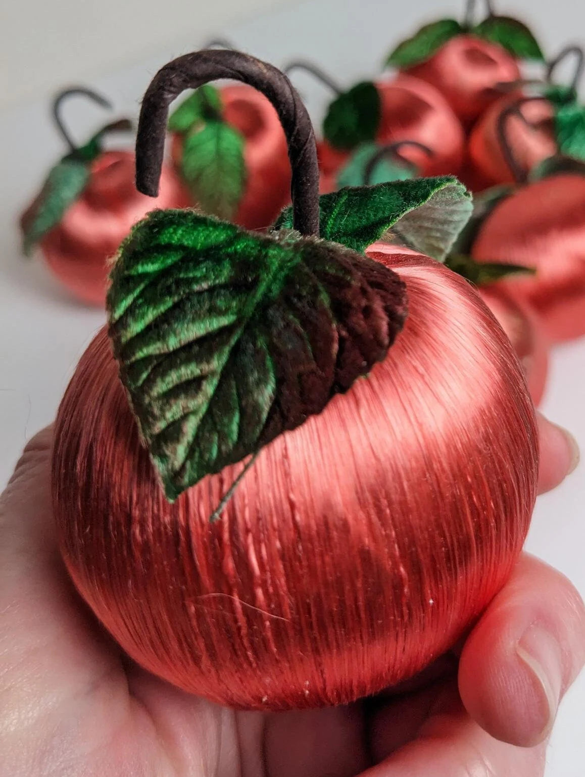 Vintage Apple Satin Christmas Ornaments