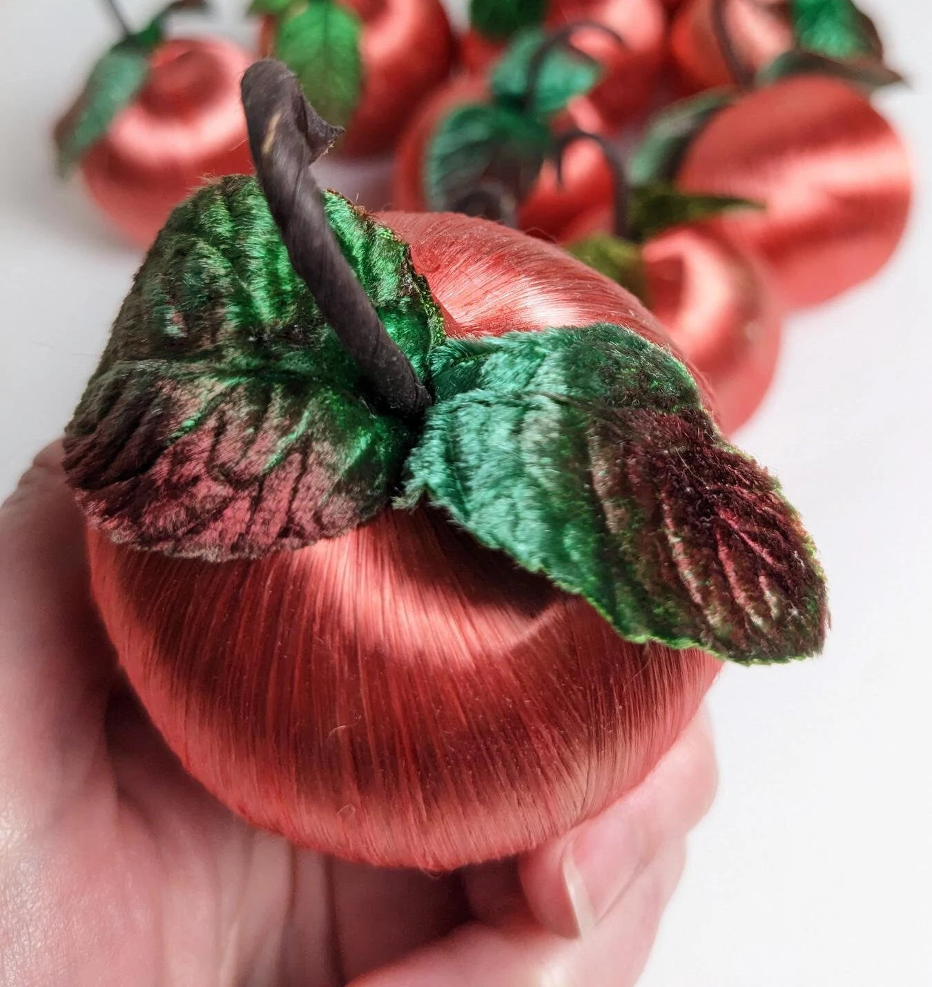 Vintage Apple Satin Christmas Ornaments