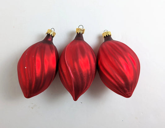 Vintage Spiral Teardrop Christmas Ornaments