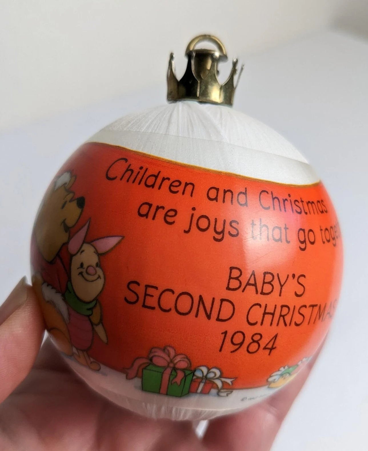 Vintage 1984 Winnie the Pooh Baby's Second Christmas Ornament