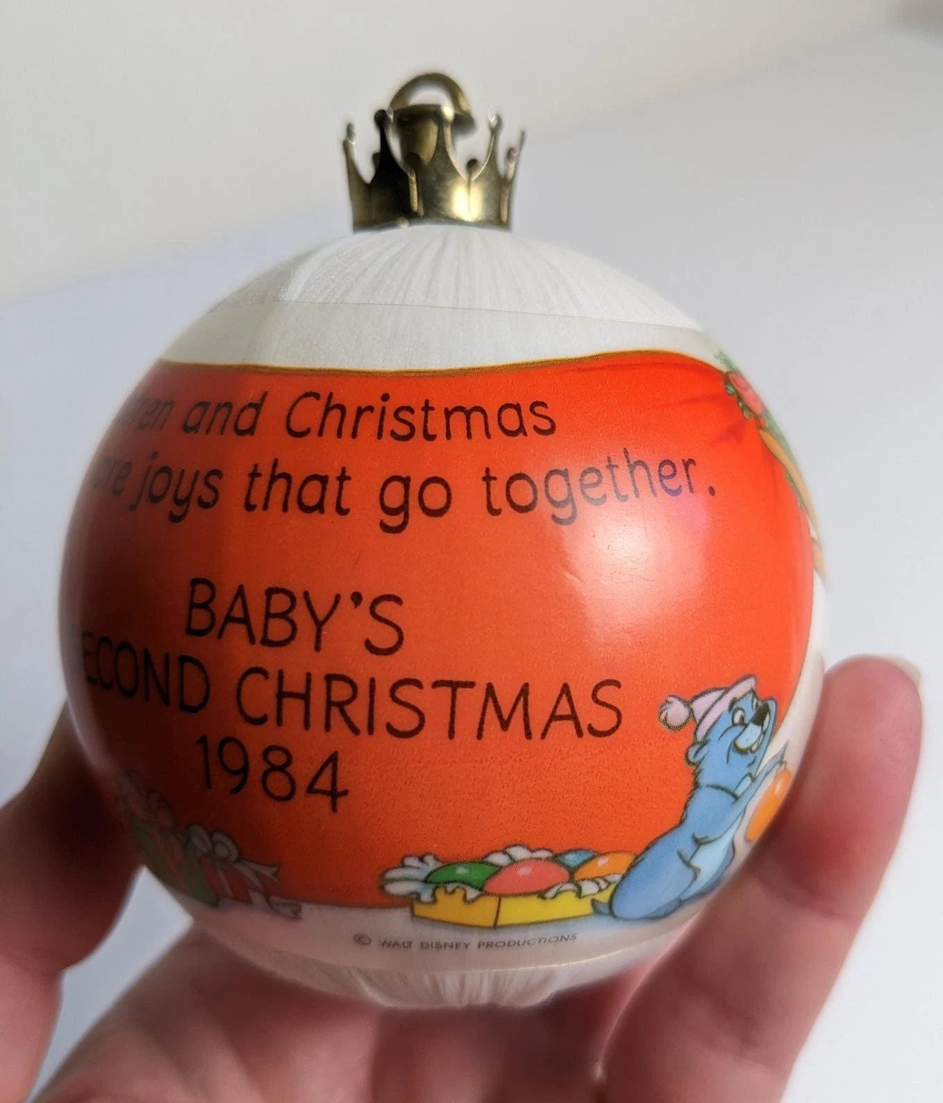 Vintage 1984 Winnie the Pooh Baby's Second Christmas Ornament