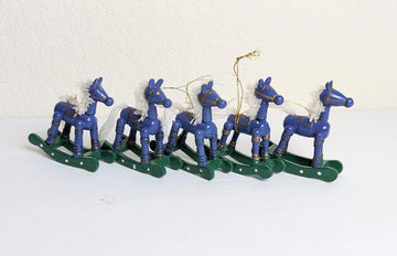 Vintage Wood Rocking Horse Ornaments