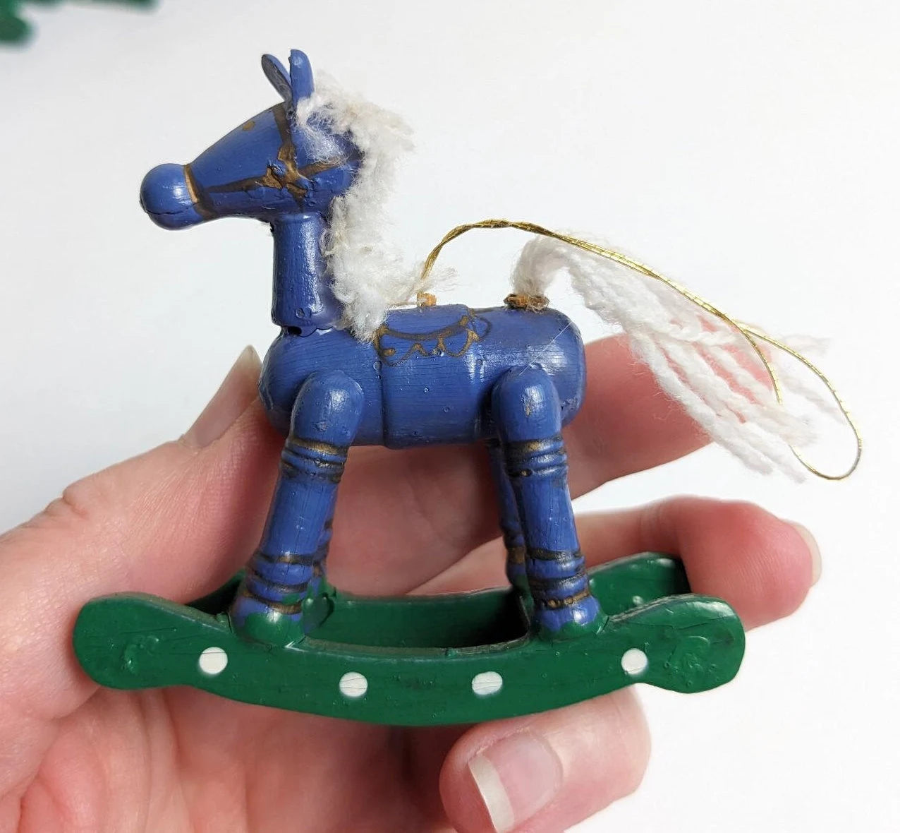 Vintage Wood Rocking Horse Ornaments