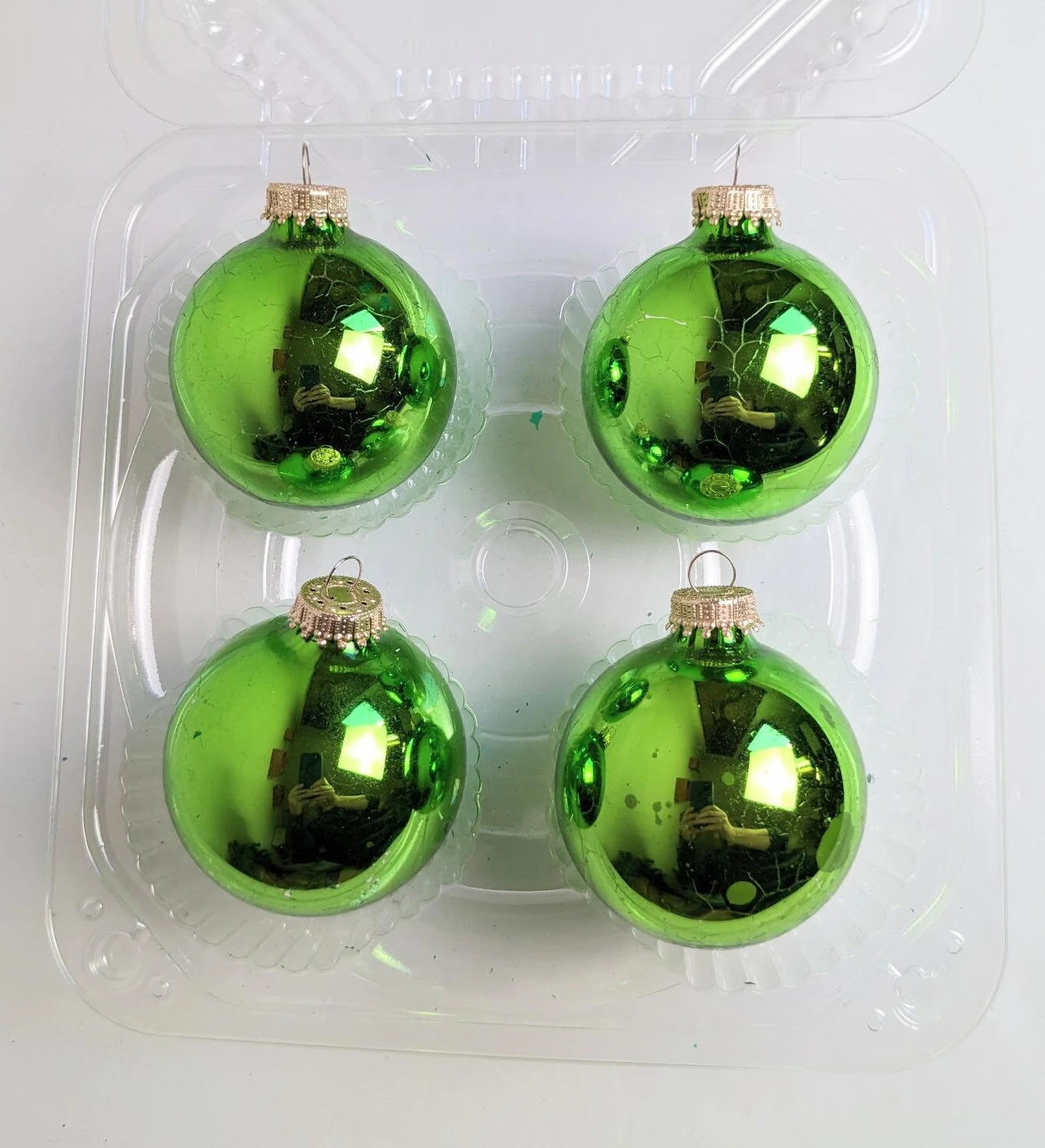 Vintage Krebs Green Christmas Ornaments