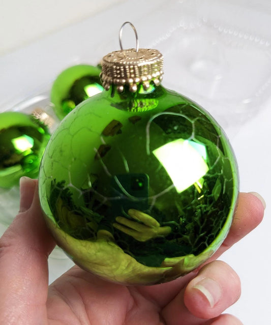 Vintage Krebs Green Christmas Ornaments