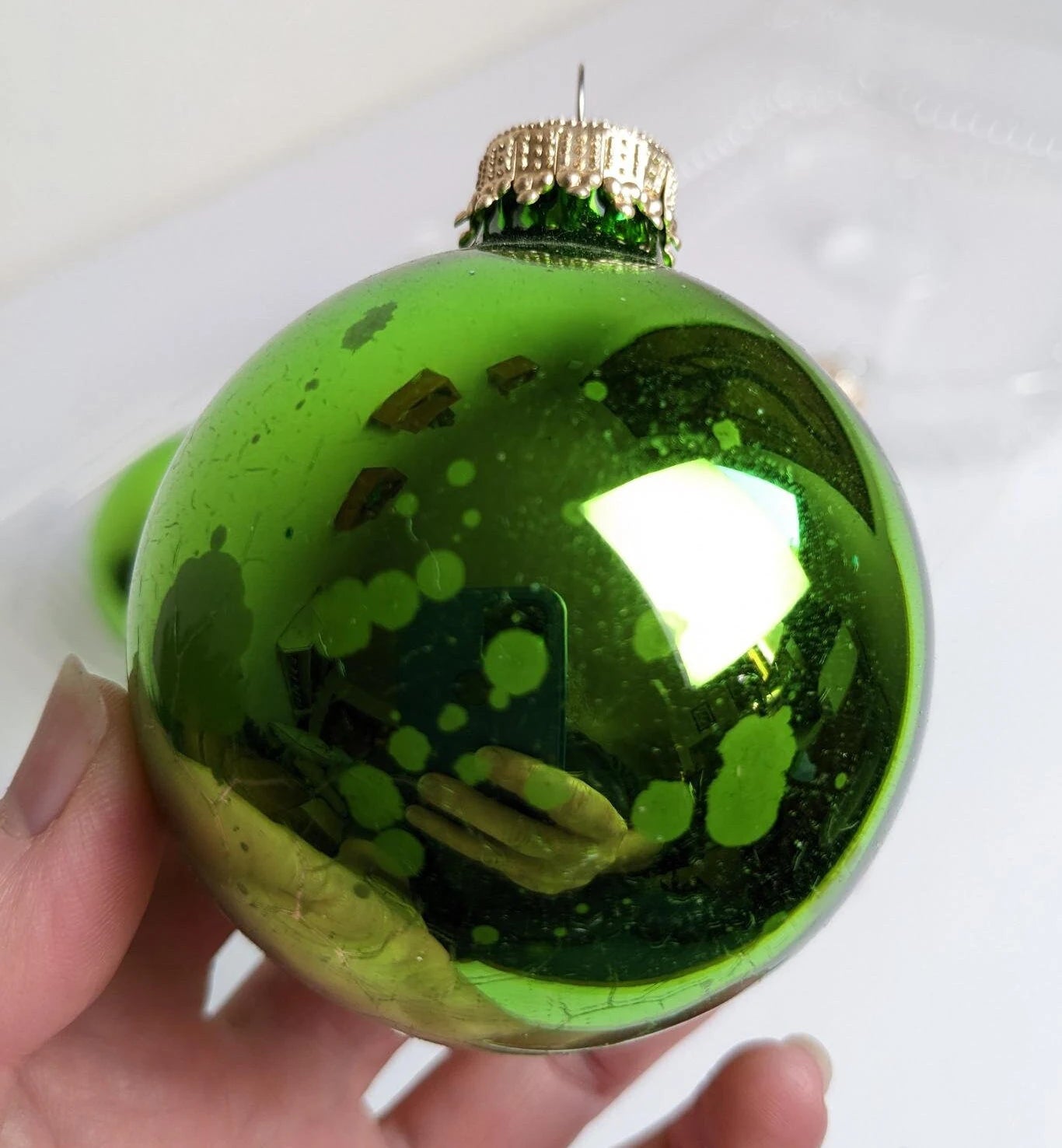 Vintage Krebs Green Christmas Ornaments