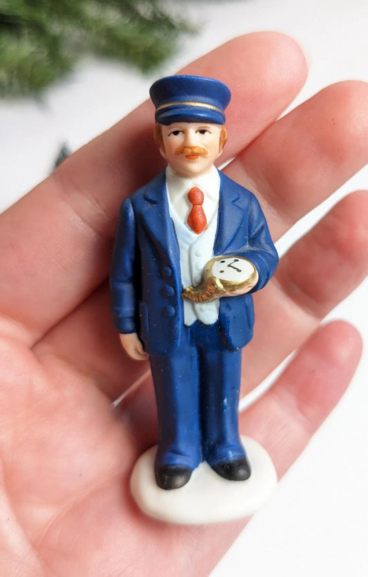 Vintage 1992 Colonial Christmas Village Conductor Figurine