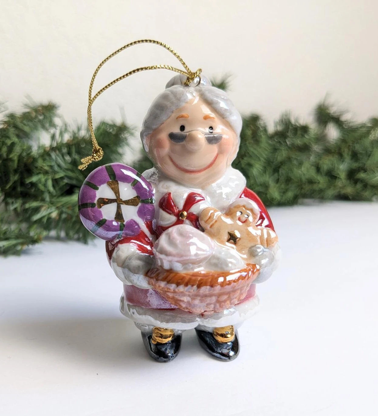 Vintage Mrs. Claus Baking Ornament