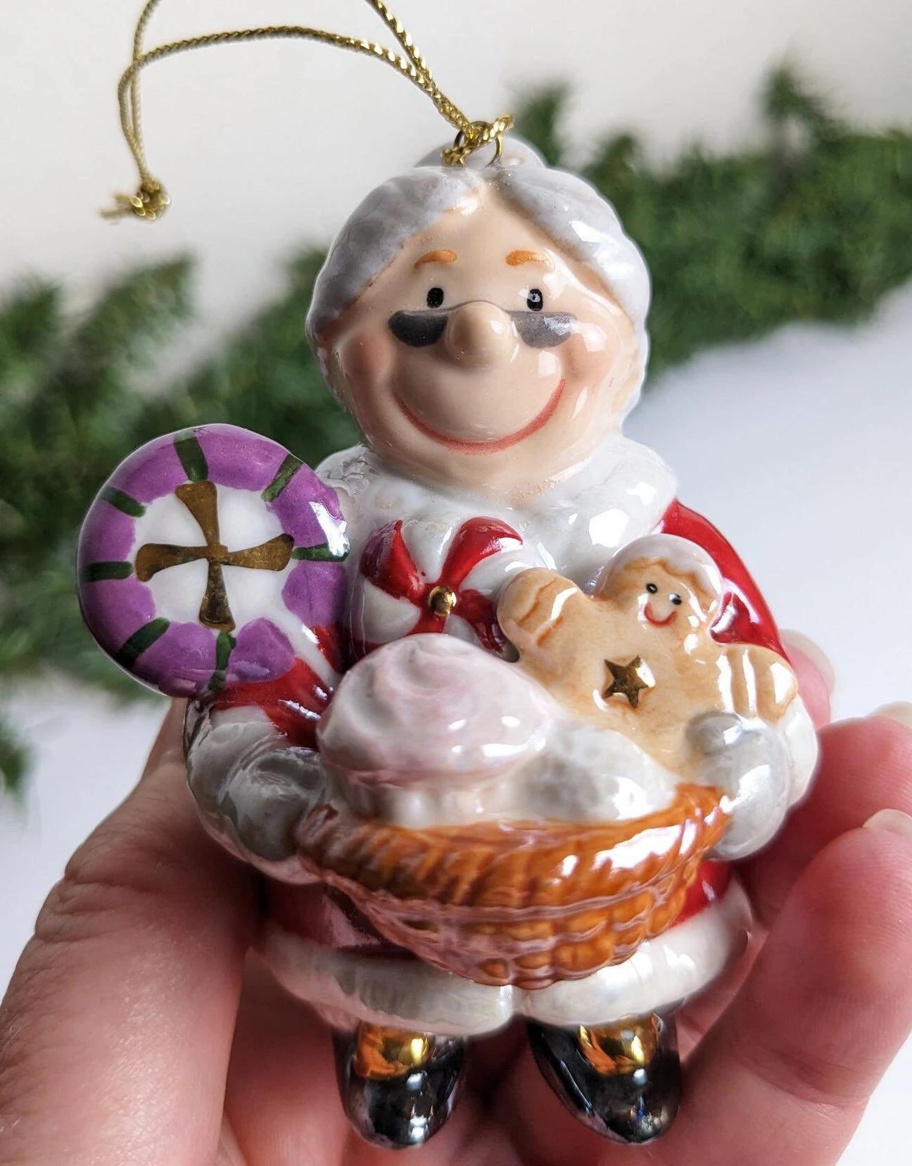 Vintage Mrs. Claus Baking Ornament